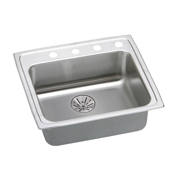 Elkay Lustertone Stainless Steel 25 X 21-1/4 X 6-1/2 Single Bowl Top Mount Ada Sink With Perfect Drain LRADQ252165PD5 - main